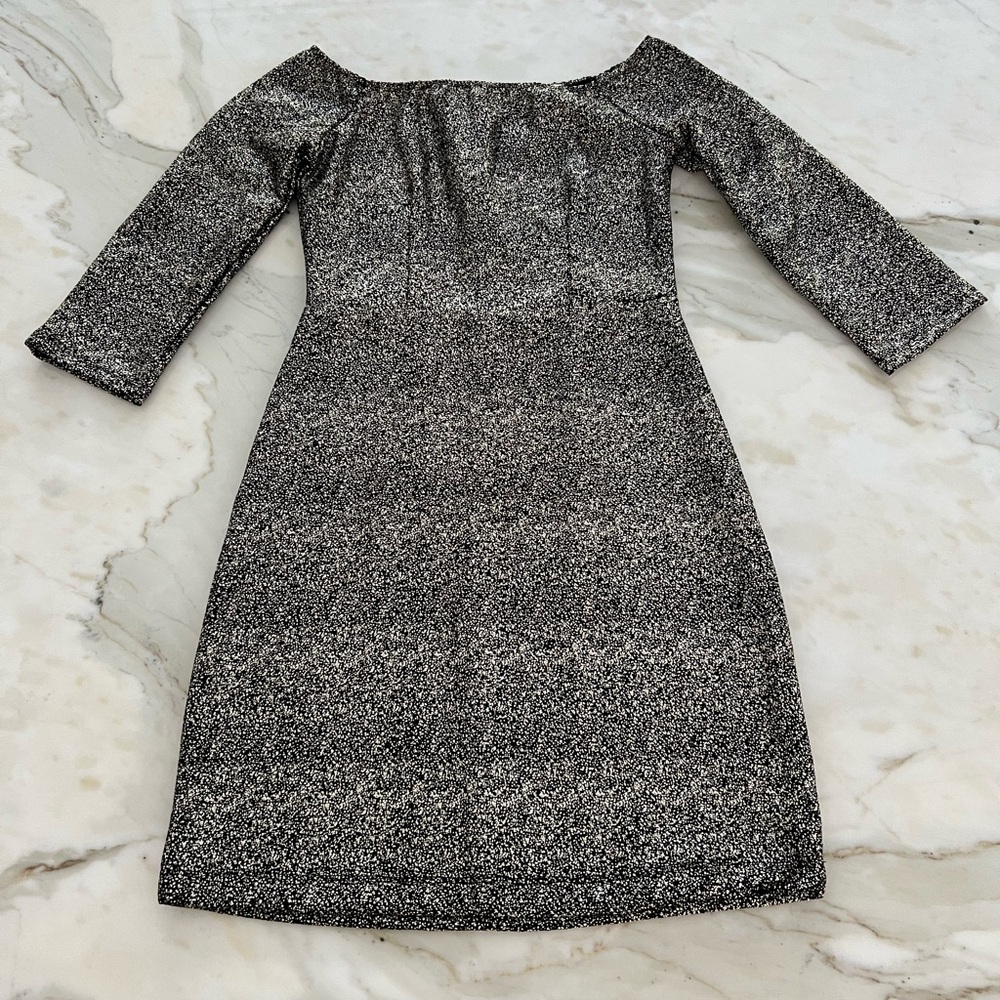 GB BLACK METALLIC STRETCH MINI SEXY DRESS SIZE XS NWTS! - Picture 9 of 17